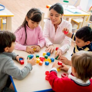 Teacher and students