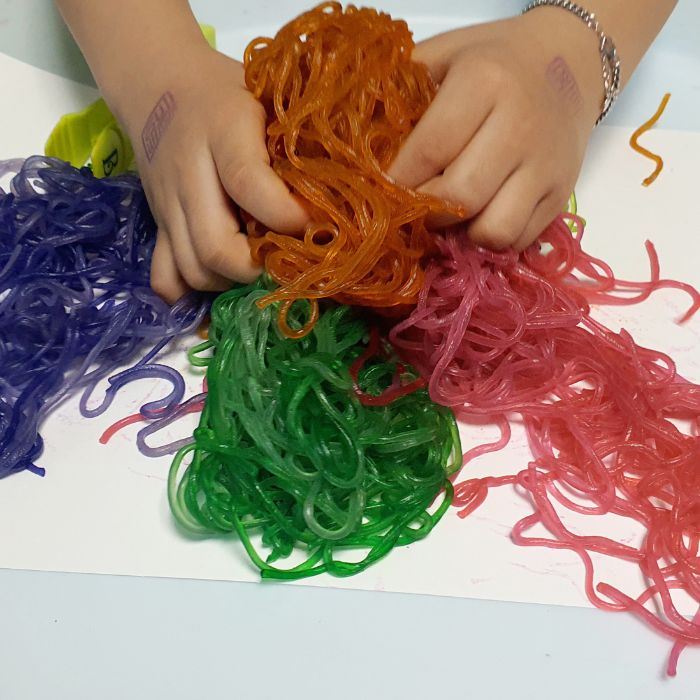 colored spaghetti