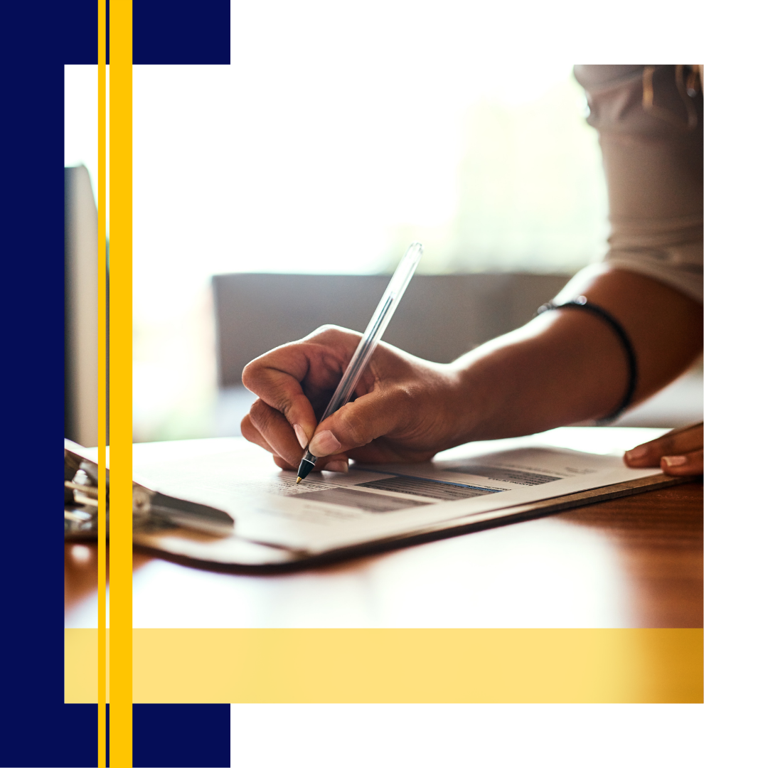 Woman filling out form for subsidy eligibility