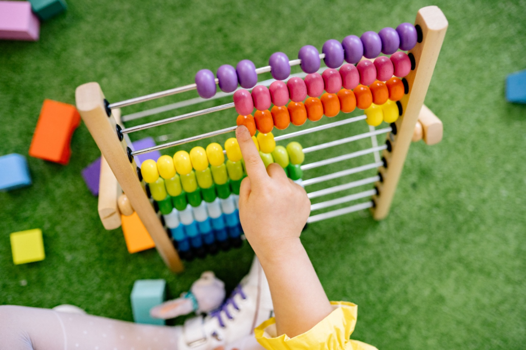 A child learning to count